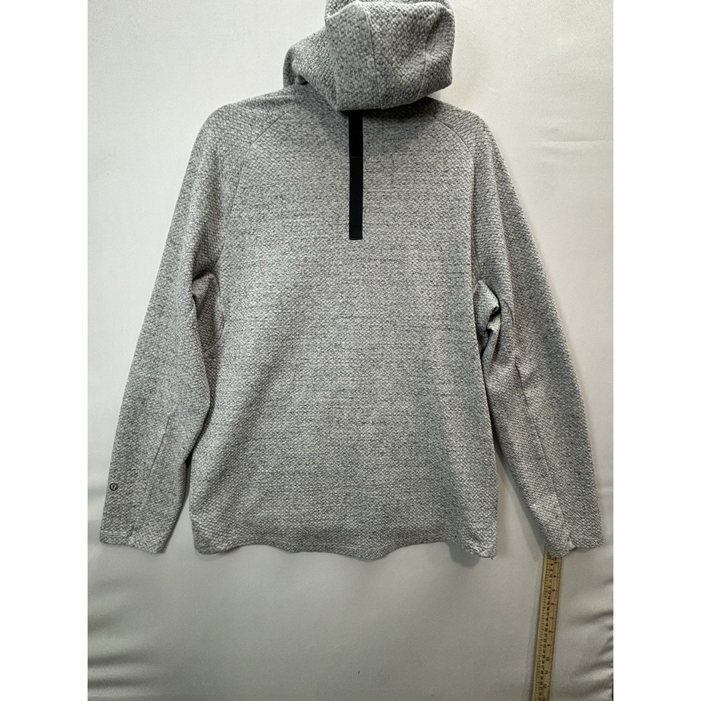 Lululemon Men’s L Textured Fleece Pullover Hoodie Gray Black Speckled - Picture 10 of 16